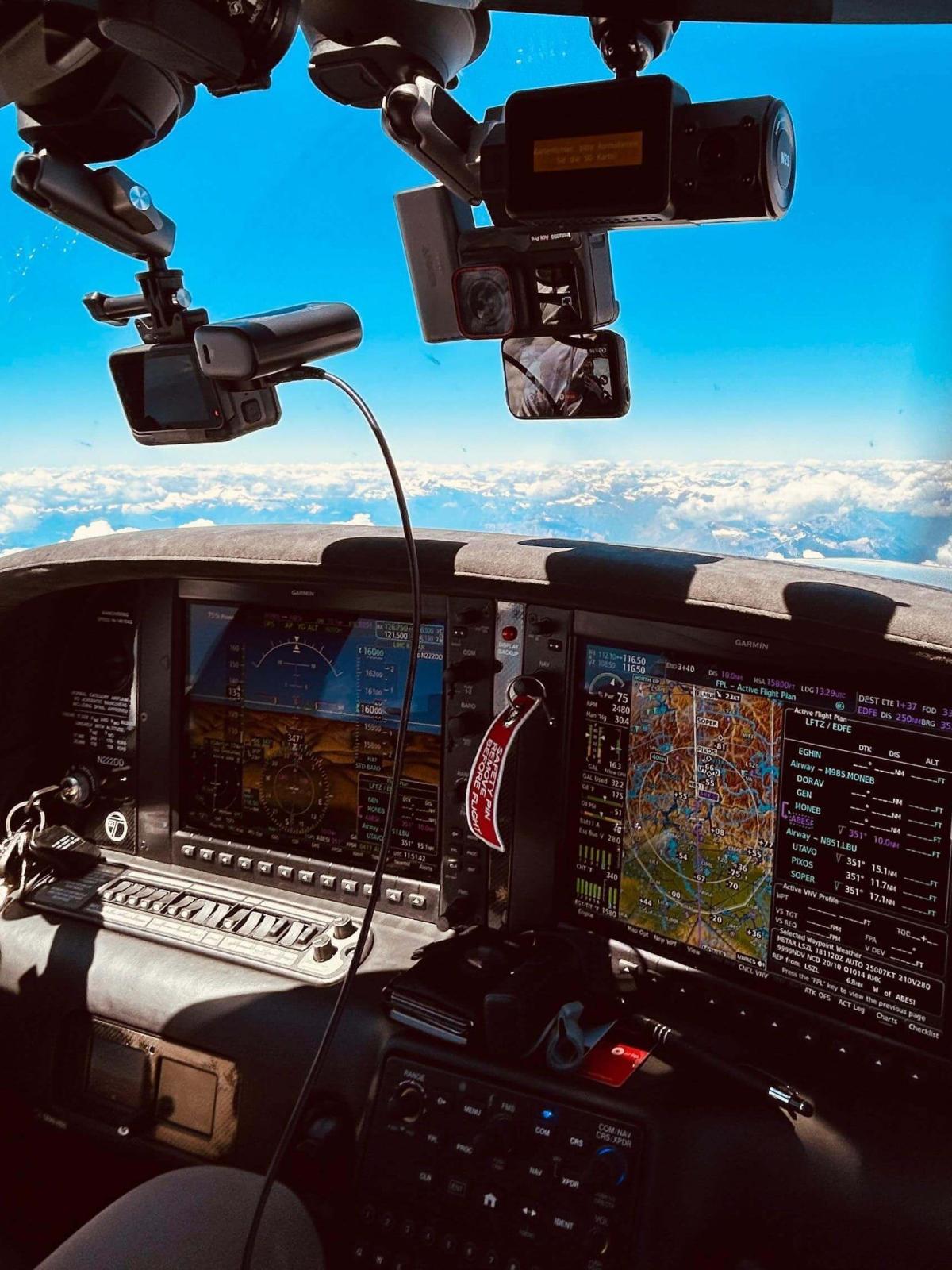 Blick aus dem Cockpit während der Ausbildung
